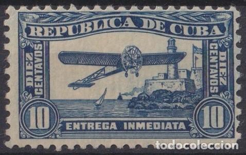 Selos: 1935-104 CUBA REPUBLICA 1935 MLH SPECIAL DELIVERY MORANE AVION AIRPLANE ORIGINAL GUM.