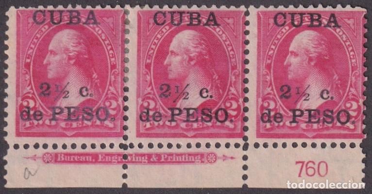 Timbres: 1899-758 CUBA US OCCUPATION 1899 2 &frac12; c NO GUM PLATE NUMBERS N&ordm;760.