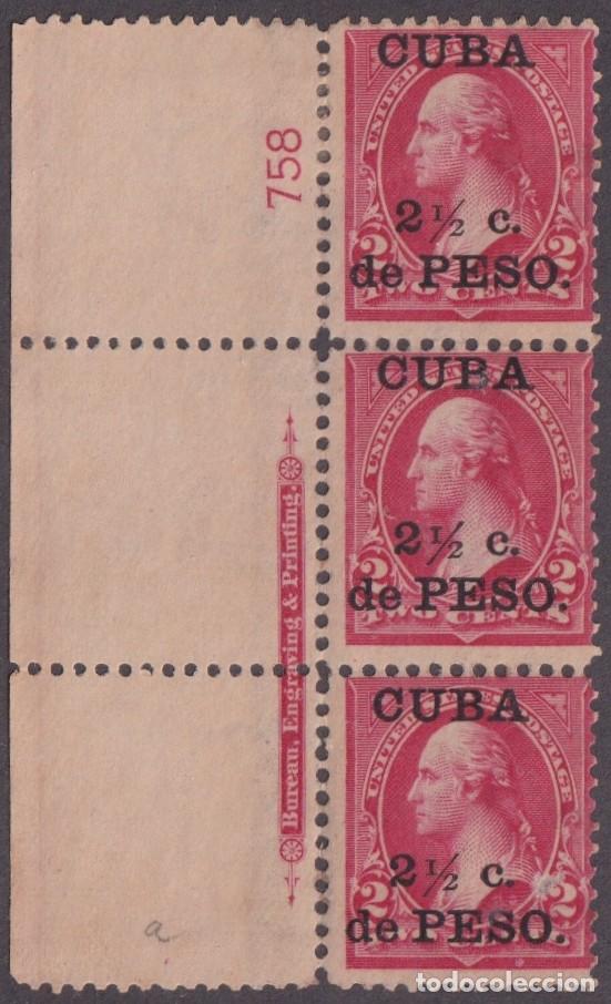 Sellos: 1899-760 CUBA US OCCUPATION 1899 2 &frac12; c NO GUM PLATE NUMBERS N&ordm;758.
