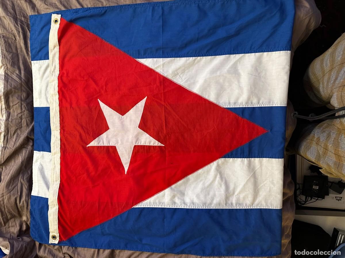 Sellos: BANDERA ORIGINAL DE CUBA &ndash; &Eacute;POCA PRE-CASTRO / BATISTA &ndash; A&Ntilde;OS 50 &ndash; 182 &times; 87 CM pre Castro