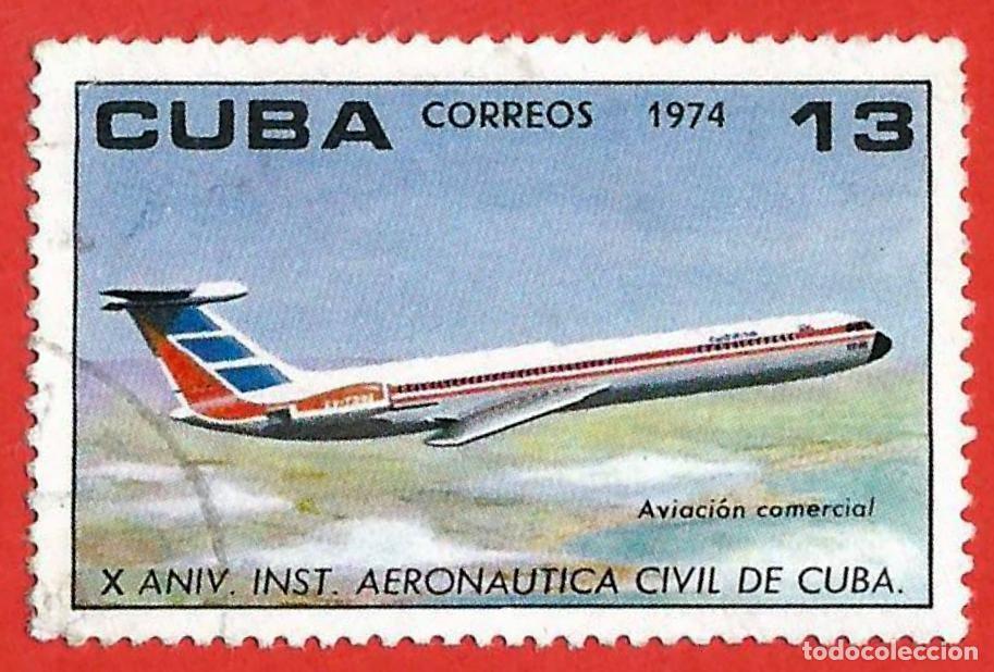 Sellos: Cuba. 1974. Scott # 1929. X Aniversario Inst. Aeronautica Civil.