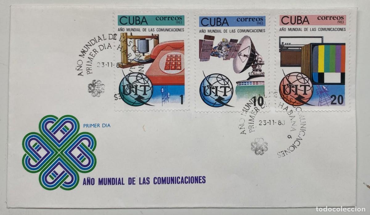 Sellos: TS.)1983, CUBA, FIRST DAY COVER, THE COMMEMORATIVE DESIGN FEATURES A GEOMETRIC GRAPHIC WITH FOUR INT