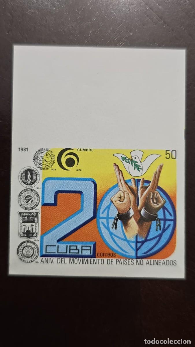 Sellos: MI) 1981 CUBA,DIE PROOF, IMPERFORATE, 20TH ANNIVERSARY OF THE NON-ALIGNED MOVEMENT, MNH.