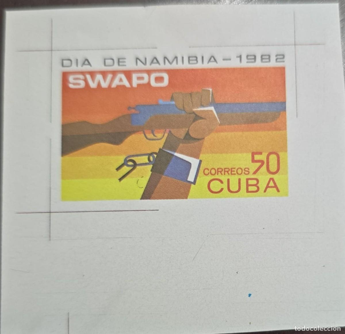 Sellos: MI) 1982 CUBA, DIE PROOF, IMPERFORATE, SOLIDARITY WITH NAMIBIA IN SUPPORT OF THE SWAPO ORGANIZATION,