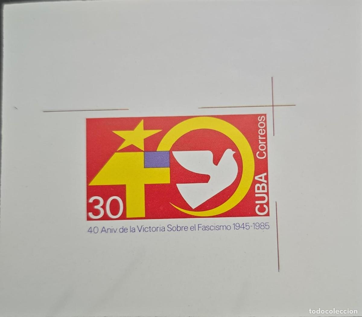 Sellos: MI) 1985 CUBA, DIE PROOF, IMPERFORATE, 40TH ANNIVERSARY OF THE END OF THE SECOND WORLD WAR, MNH.
