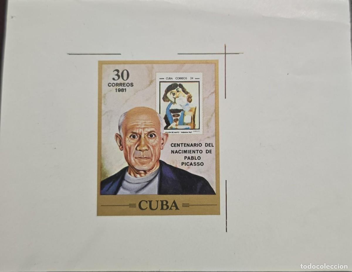 Sellos: MI) 1981 CUBA, DIE PROOF, IMPERFORATE, CENTENARY OF THE BIRTH OF PABLO PICASSO, MNH.