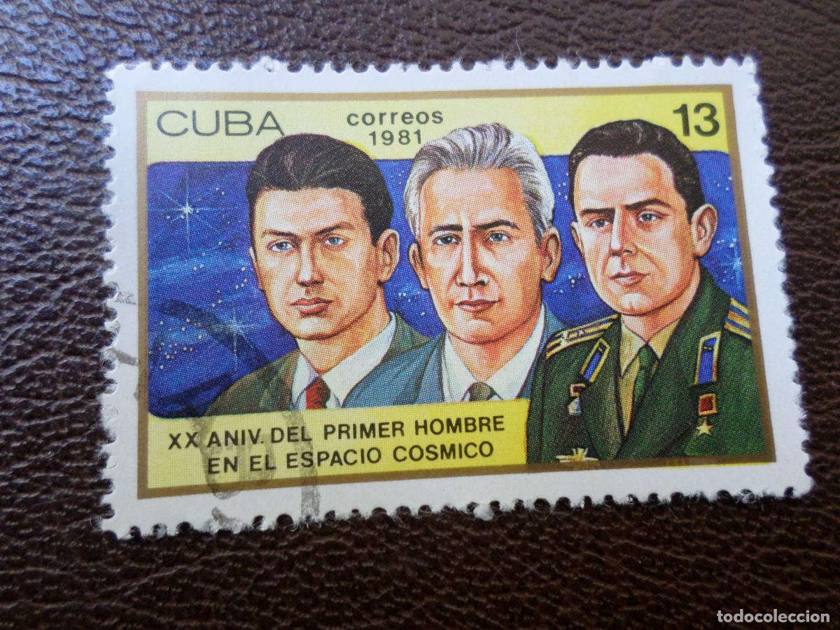 Sellos: :cuba, 1981, 20 aniv. primer hombre en el espacio cosmico, Yvert 2260