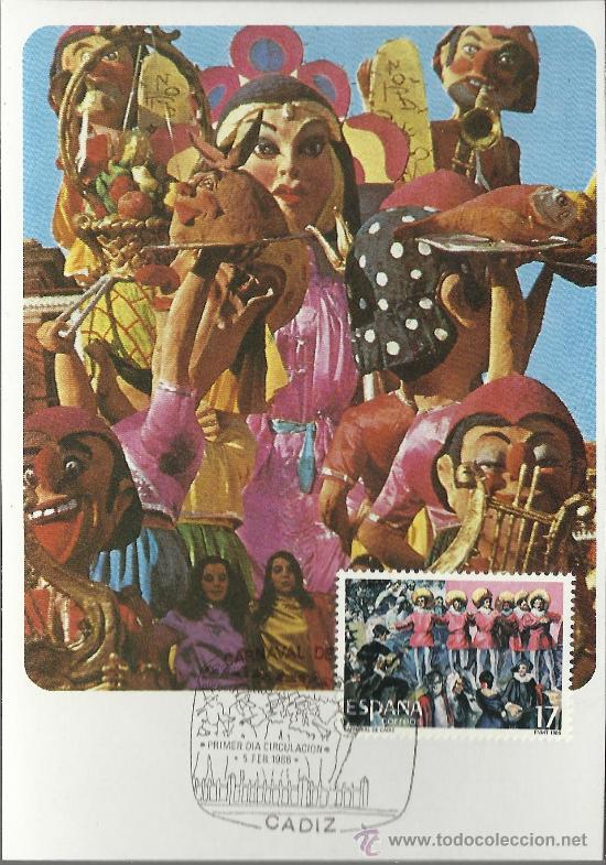 Sellos: TARJETA MAXIMA 1986 CARNAVAL DE CADIZ - Foto 1