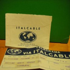 Sellos: TELEGRAMA DE ITALCABLE DE PALERMO A BARCELONA AÑO 1956