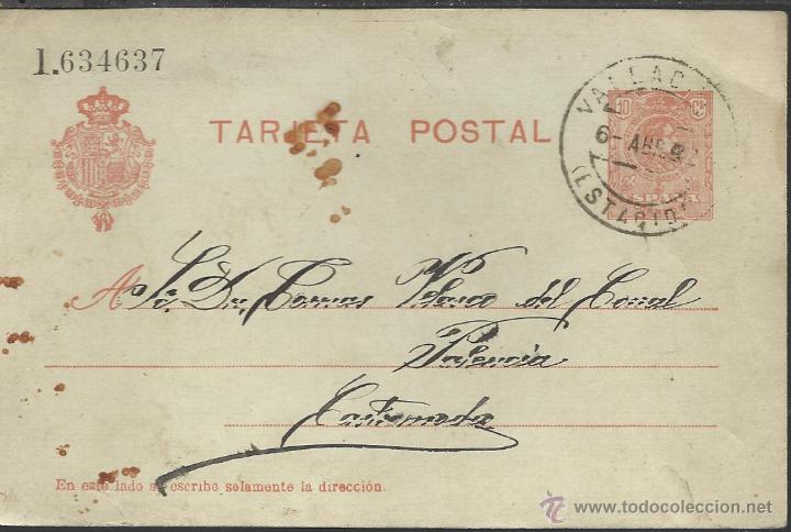 Sellos: ENTERO POSTAL N&ordm;49 DE 1910 CIRCULADO - Foto 1