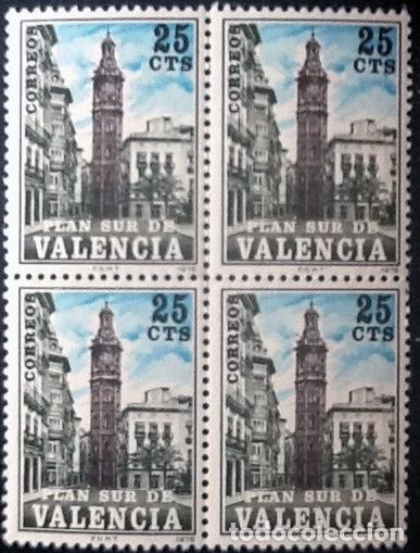 Sellos: BLOQUE DE 4 DEL EDIFIL VALENCIA 9. USADO. - Foto 1