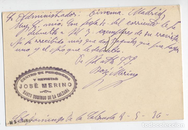 Sellos: Tarjeta postal república Española 15 cts circulada sellada en Haro 8 de mayo 36. Madrid Historia - Foto 2 - 141154222