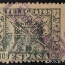 Sellos: TELÉGRAFOS, 1940-42. ESCUDO DE ESPAÑA. 30 CTS, VERDE OSCURO (Nº 79 EDIFIL).. Lote 142934838