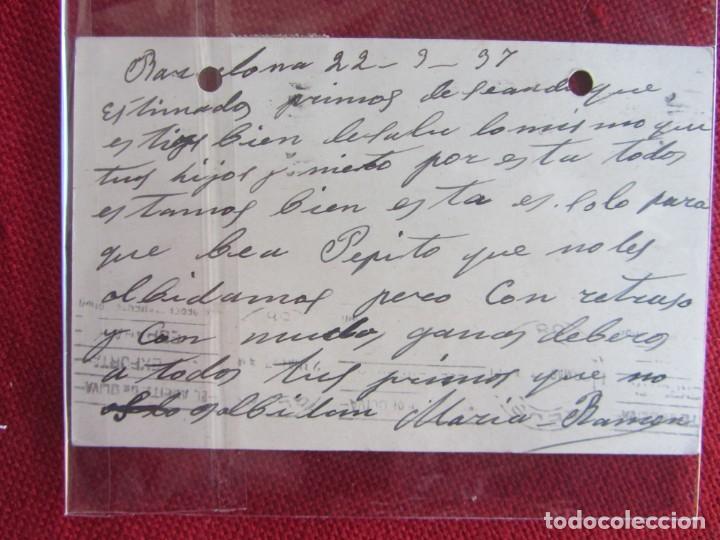 Sellos: TARJETA POSTAL 1937 - Foto 2