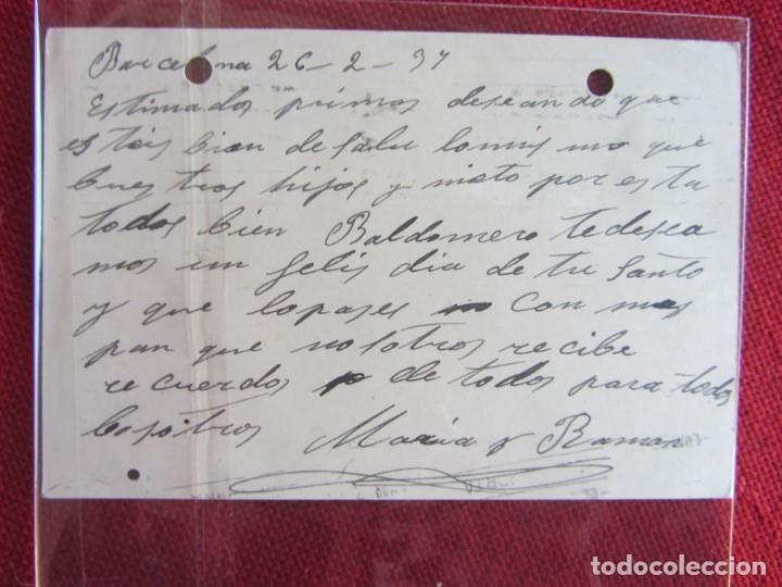 Sellos: TARJETA POSTAL 1937 - Foto 2