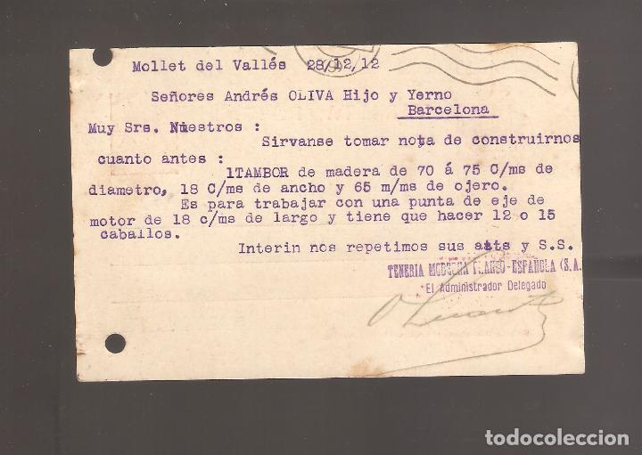Sellos: 1 postal circulada  a&ntilde;o 1912 - Foto 2