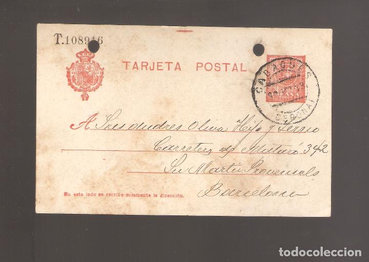 Sellos: 1 postal circulada  a&ntilde;o 1913 - Foto 1