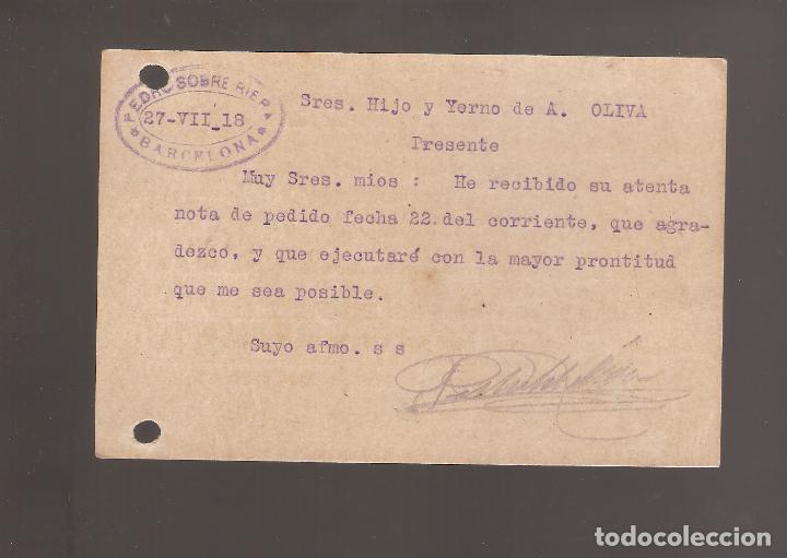 Sellos: 1 postal circulada  a&ntilde;o 1918 - Foto 2