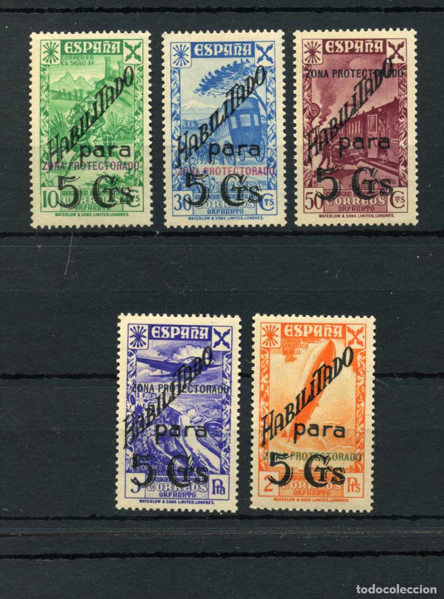Sellos: XS- MARRUECOS - ESPA&Ntilde;A - GUERRA CIVIl 1938 Beneficencia MNH** Serie 5 sellos Edifil 17-21