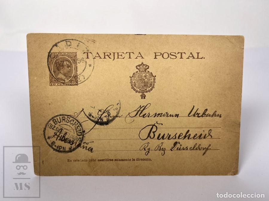 Sellos: Tarjeta Entero Postal - Alfonso XIII Tipo Cadete - 1901- Edifil 37 - Circulado - Alemania