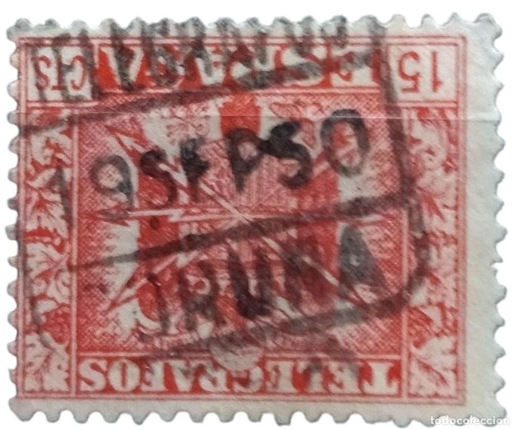 Sellos: TEL&Eacute;GRAFOS. Fechador Iru&ntilde;a / Pamplona 19 septiembre 1950. USADO.