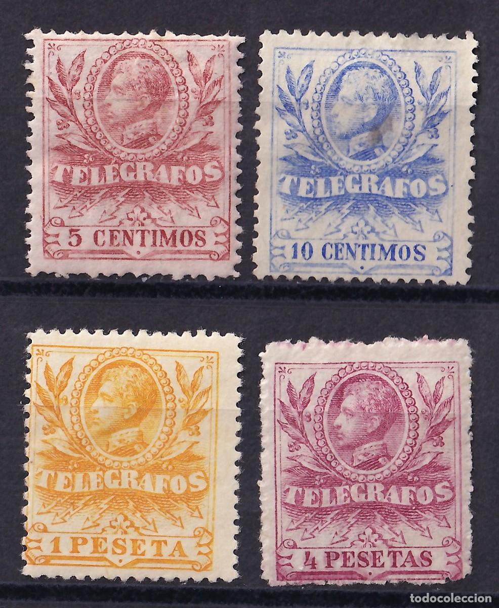 Sellos: TEL&Eacute;GRAFOS, 1905 EDIFIL N&ordm; 39, 40, 44, 45, /*/,