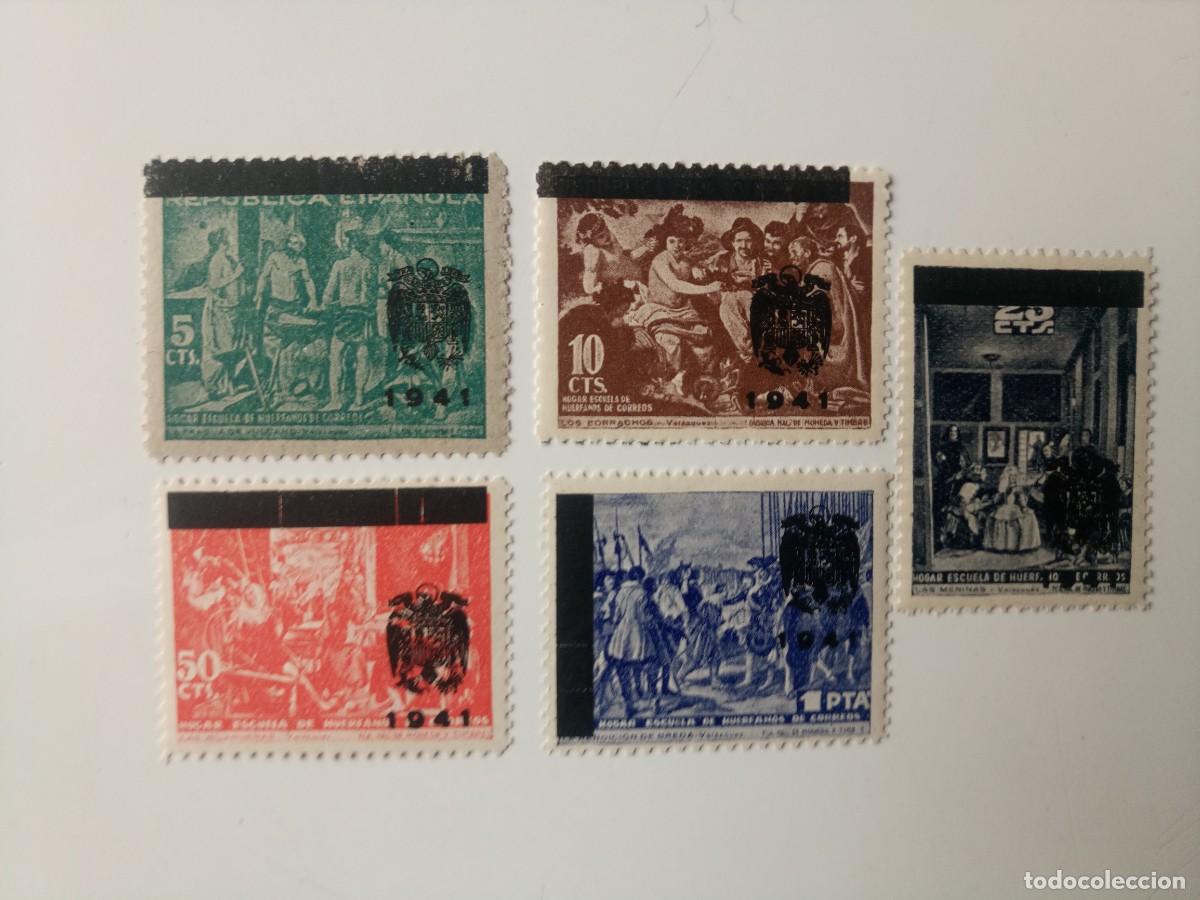 Timbres: Beneficencia del a&ntilde;o 1941 Edifil NE 35/39 en nuevo** Papel blanco
