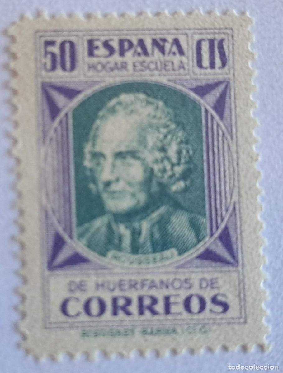 Sellos: Beneficencia Hogar Escuela de Huerfanos, Rousseau, sellos Espa&ntilde;a 1937