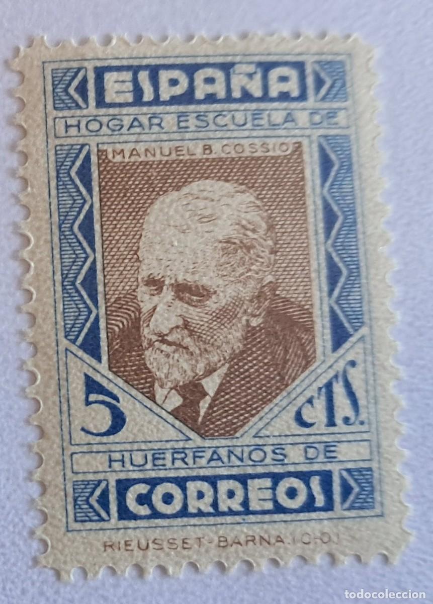 Sellos: Beneficencia Hogar Escuela de Huerfanos, Manuel B.Cossio, sellos Espa&ntilde;a 1937. 5 ctos.