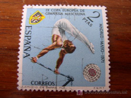 Timbres: Sello de 2 pesetas. IX Copa Europea de Gimnasia Masculina. Madrid, 1971