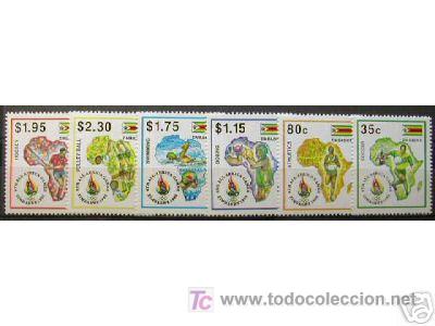 Sellos: ZIMBAWE 1995 SEXTOS JUEGOS AFRICANOS - YVERT N&ordm; 332-337**