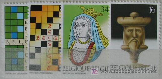 Timbres: BELGICA 1995 JUEGOS Y OCIO AJEDREZ CHESS ECHECS 4 sellos