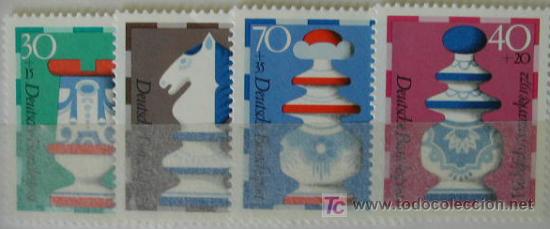 Selos: ALEMANIA FEDERAL 1972 AJEDREZ CHESS ECHECS 4 sellos