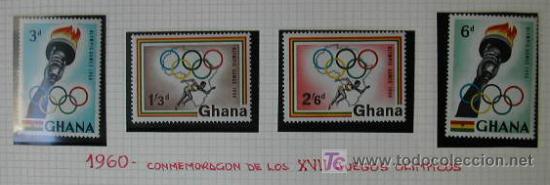Timbres: GHANA 1960 JUEGOS OLIMPICOS DE ROMA 1960 SERIE DE 4 SELLOS
