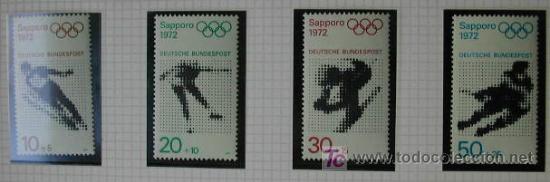 Sellos: ALEMANIA FEDERAL 1971 JUEGOS OLIMPICOS DE SAPPORO 72 - YVERT 544/547