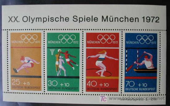 Sellos: ALEMANIA FEDERAL 1972 JUEGOS OLIMPICOS DE MUNICH 72 - YVERT N&ordm; 7