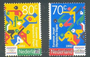 Timbres: HOLANDA 1993 EMBLEMAS DE DIVERSOS DEPORTES 2 SELLOS YVERT 1443-44