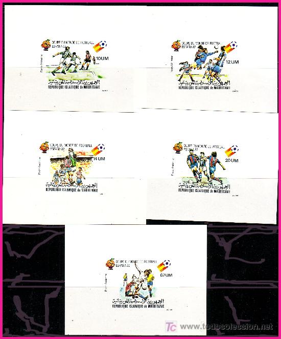 Selos: F&Uacute;TBOL MUNDIAL ESPA&Ntilde;A&acute;82 Mauritania, SERIE FONDO BLANCO