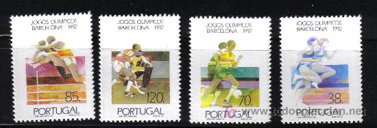 Briefmarken: PORTUGAL 1992 JUEGOS OLIMPICOS BARCELONA DEPORTE SALTO HOCHEY F&Uacute;TBOL ATHLETISMO