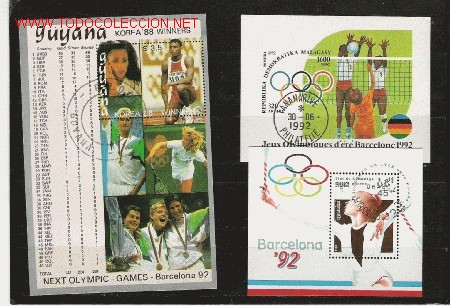 Timbres: TEMA DEPORTES   BARCELONA 92 BONITO LOTE DE HOJITAS BLOQUE