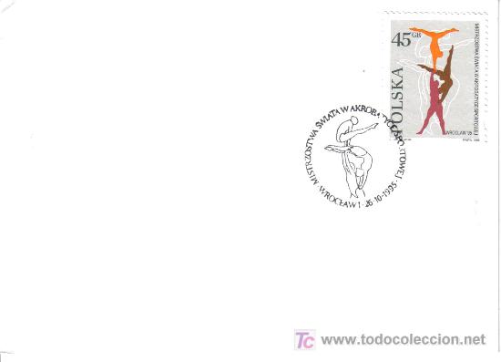 Timbres: POLONIA MAT DEPORTES GIMNASIA SELLO DEL MISMO TIEMPO