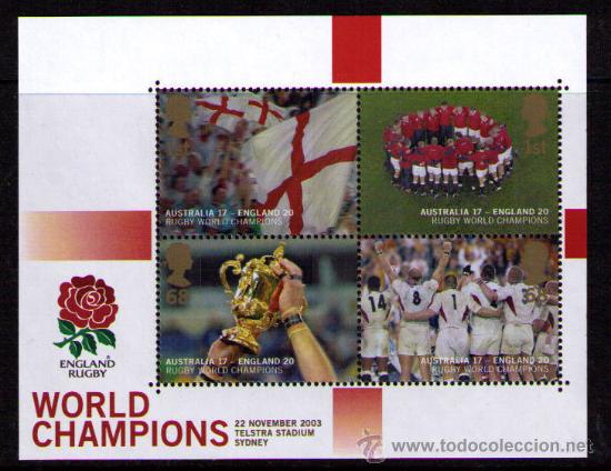 Selos: GRAN BRETA&Ntilde;A 2003 - COPA DEL MUNDO DE RUGBY - Yvert BLOCK 22