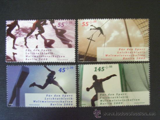 Selos: ALEMANIA FED.N&ordm; YVERT  2552/5*** A&Ntilde;O 2009.  CAMPEONATO DEL MUNDO DE ATLETISMO