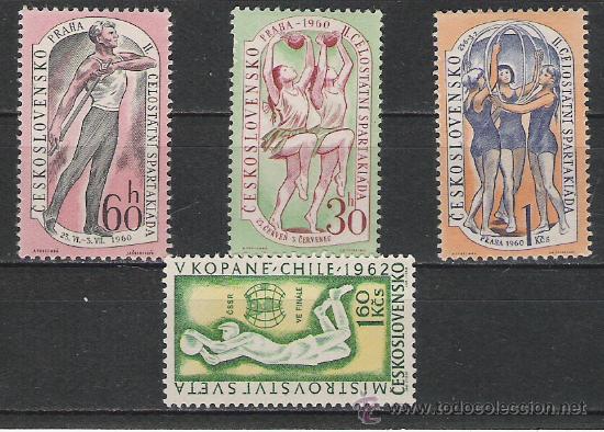 Selos: TEMA DEPORTES SERIE N&ordm; 1086/1088 DE CHECOSLOVAKIA