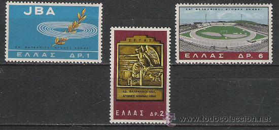 Sellos: TEMA DEPORTES SERIE N&ordm; 865/867 DE GRECIA