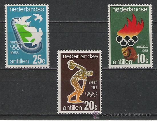 Sellos: TEMA DEPORTES SERIE N&ordm; 378/380 DE ANTILLAS HOLANDESAS
