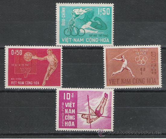 Sellos: TEMA DEPORTES SERIE N&ordm; 275/278 DE VIET NAM