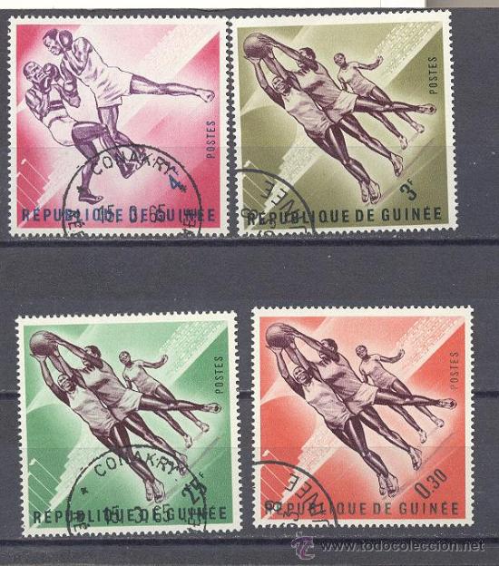 Sellos: DEPORTES DE INVIERNO- REPUBLICA  DE GUINEA1963,- PRECANCELADOS