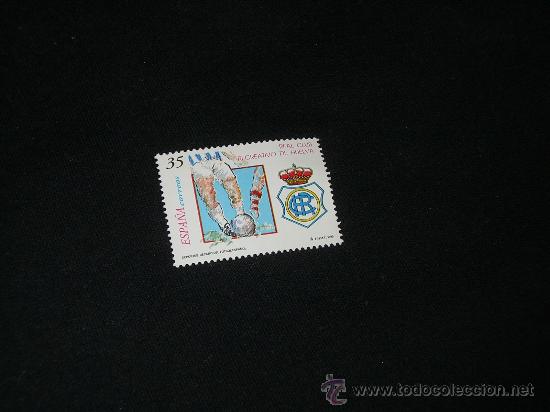 Selos: Sello de 35 ptas. (Nuevo, sin matasellos) del Centenario del Recreativo de Huelva (1999) F&uacute;tbol
