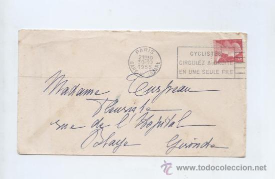 Selos: CICLISMO. FRANCIA. PROTECION VIAL. CICLISTA CIRCULA POR LA DERECHA EN UNA SOLA FILA. 1955